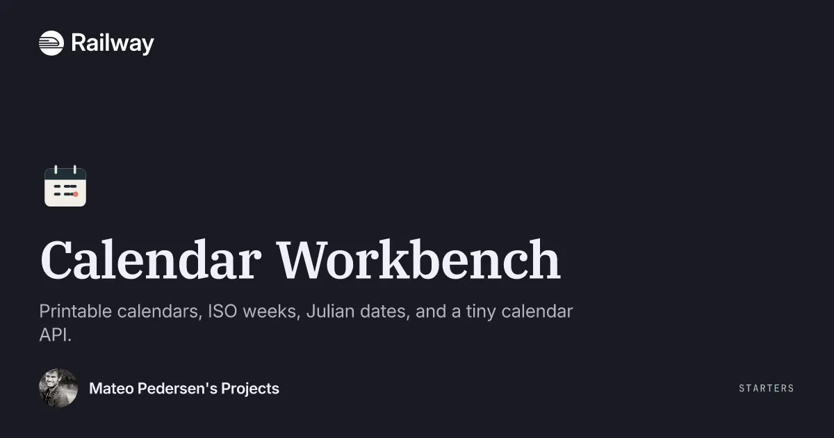 Deploy & Host Calendar Workbench