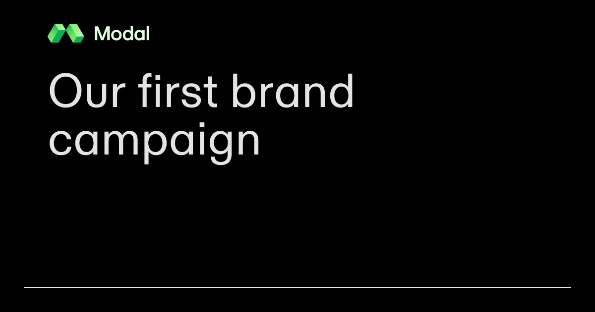 Our first brand campaign
