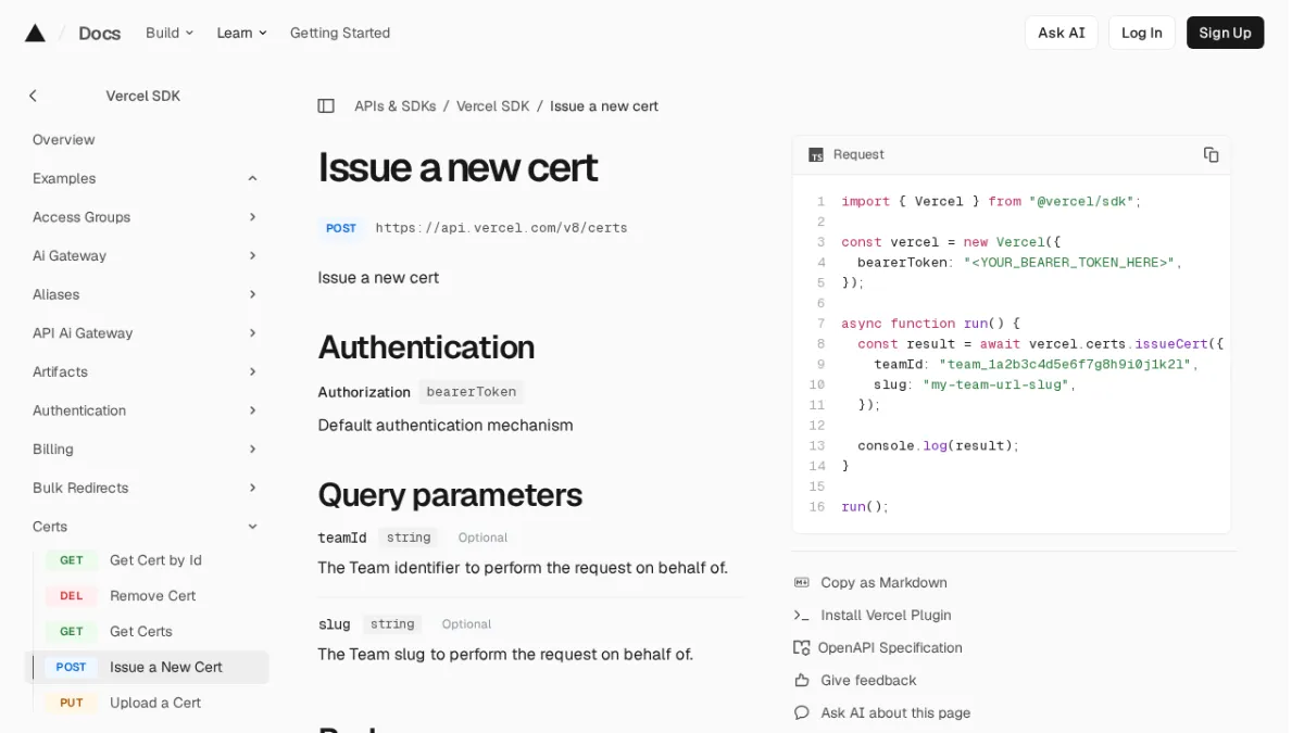 Issue a new cert