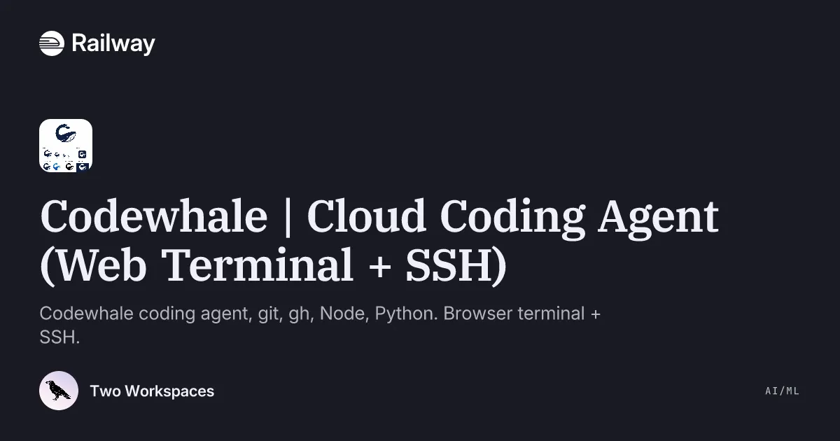 Codewhale | Cloud Coding Agent (Web Terminal + SSH)