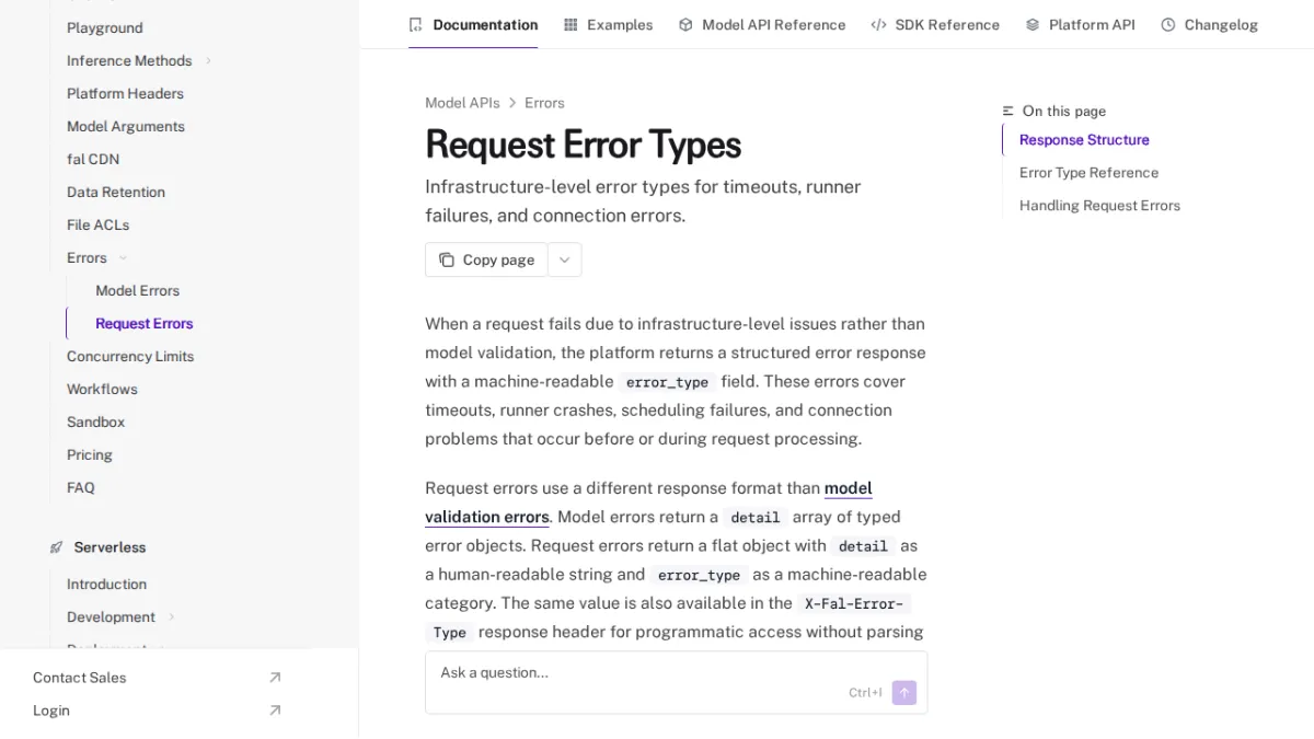 Request Error Types - fal
