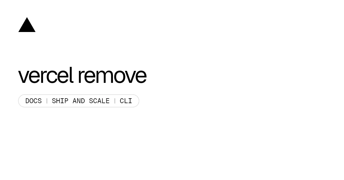 vercel remove