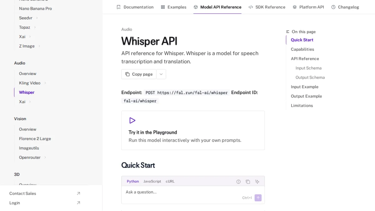 Whisper API - fal