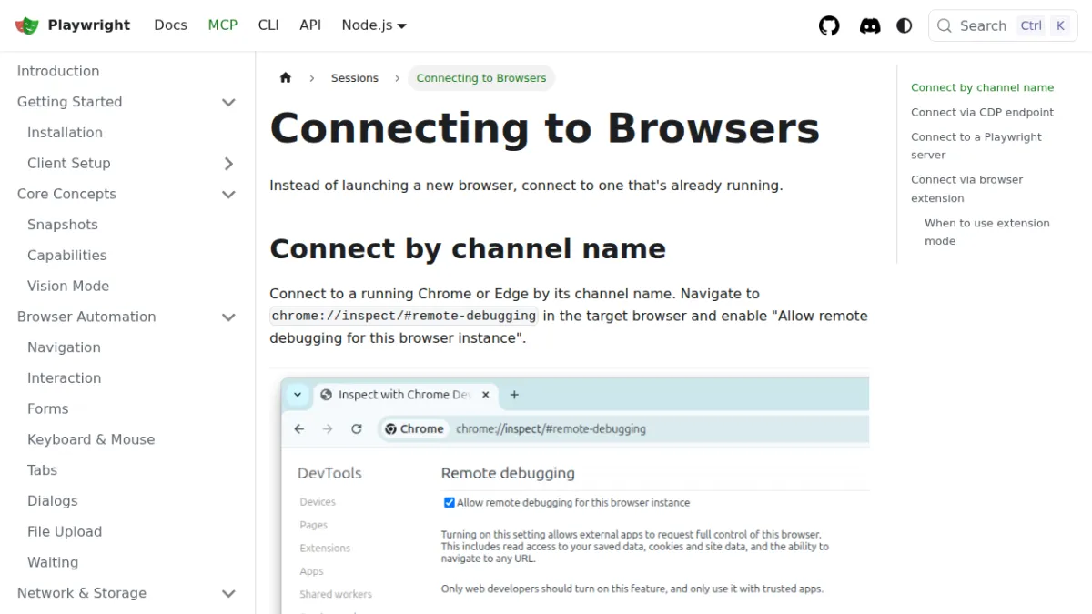 Connecting to Browsers