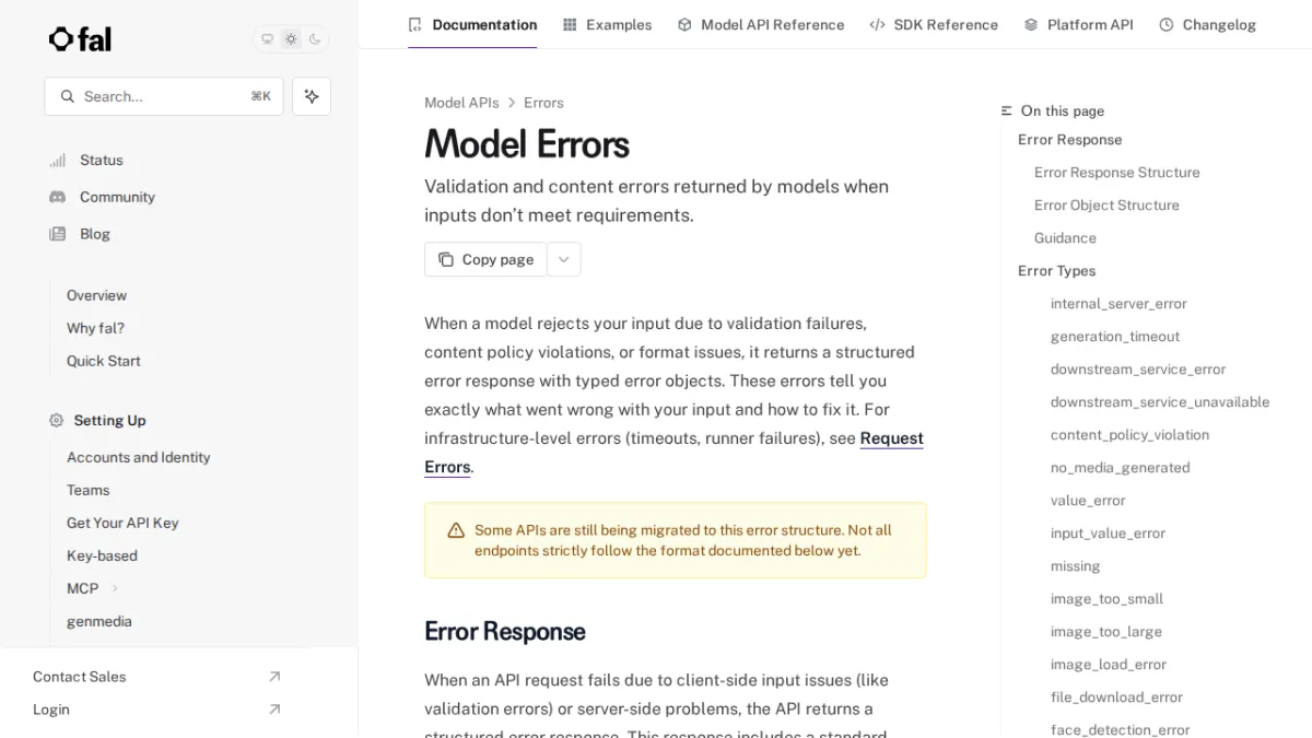 Model Errors - fal