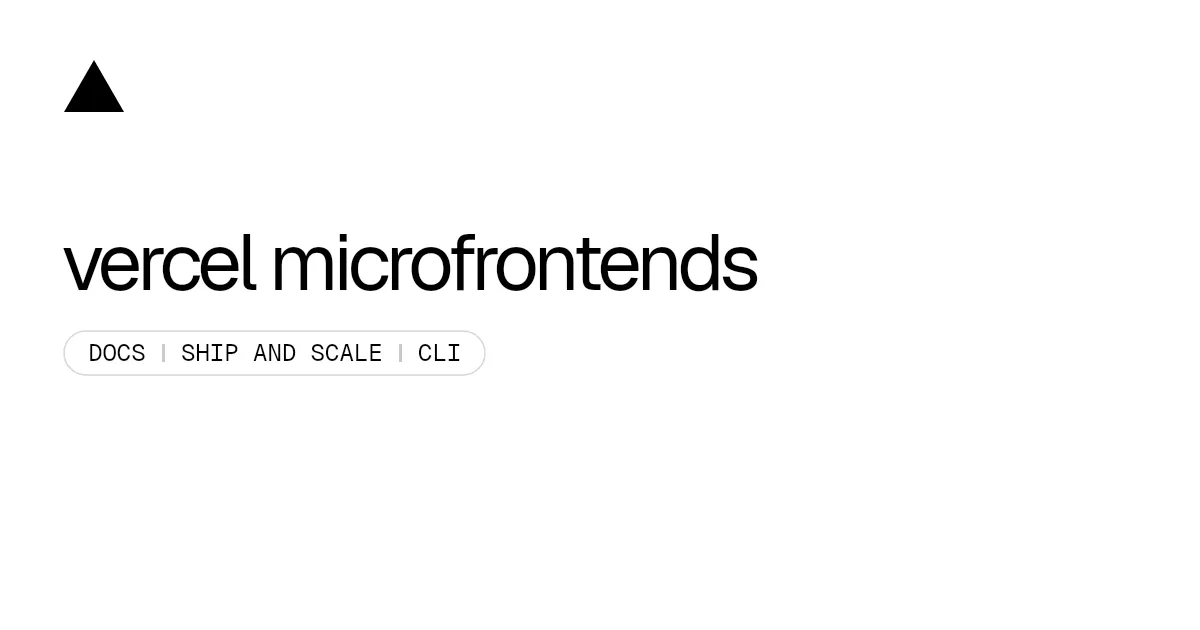 vercel microfrontends