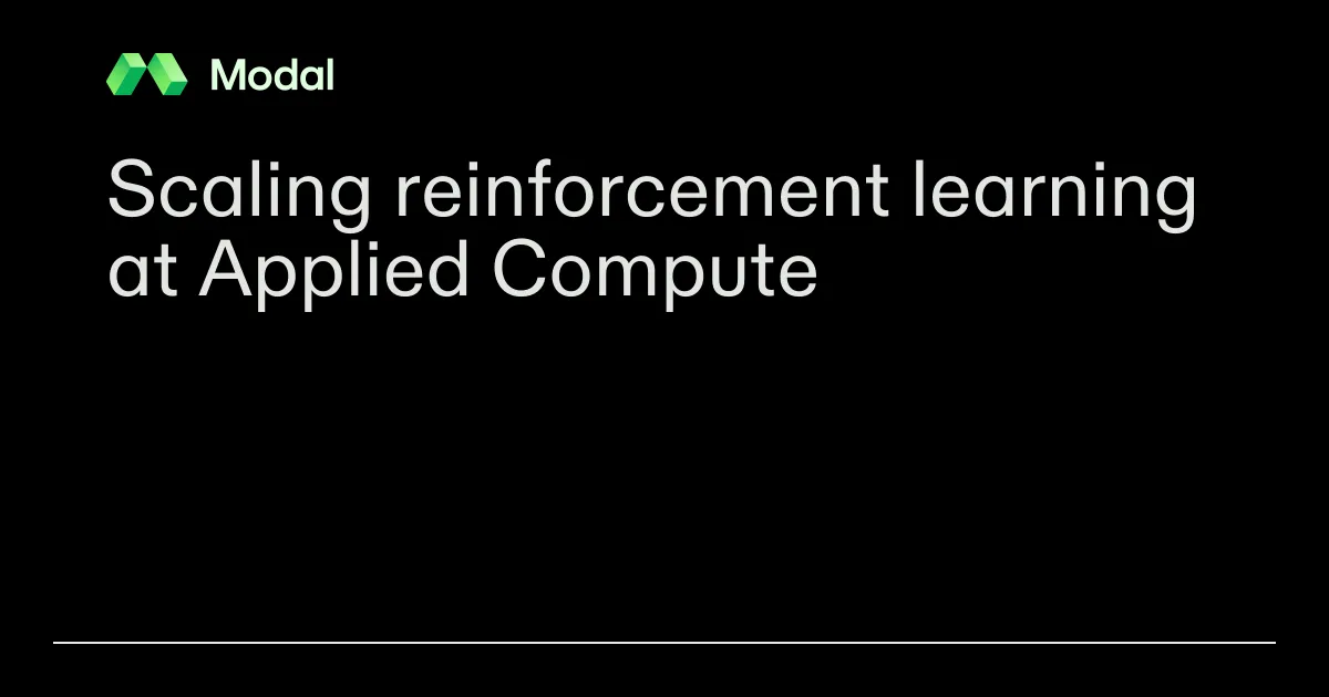 Scaling reinforcement learning at Applied Compute