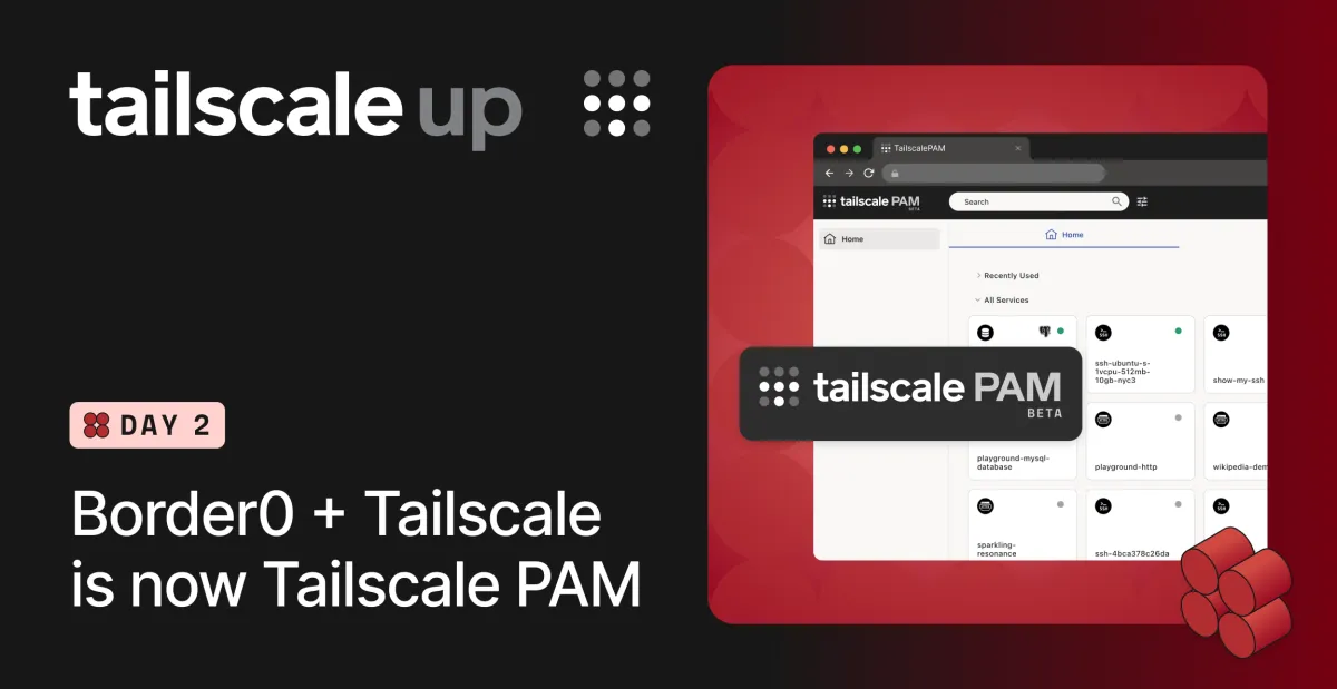 Tailscale PAM beta: Just-in-time access, session auditing, and more