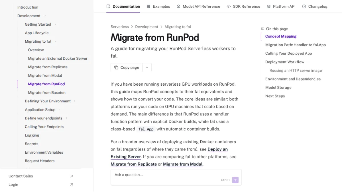 Migrate from RunPod - fal