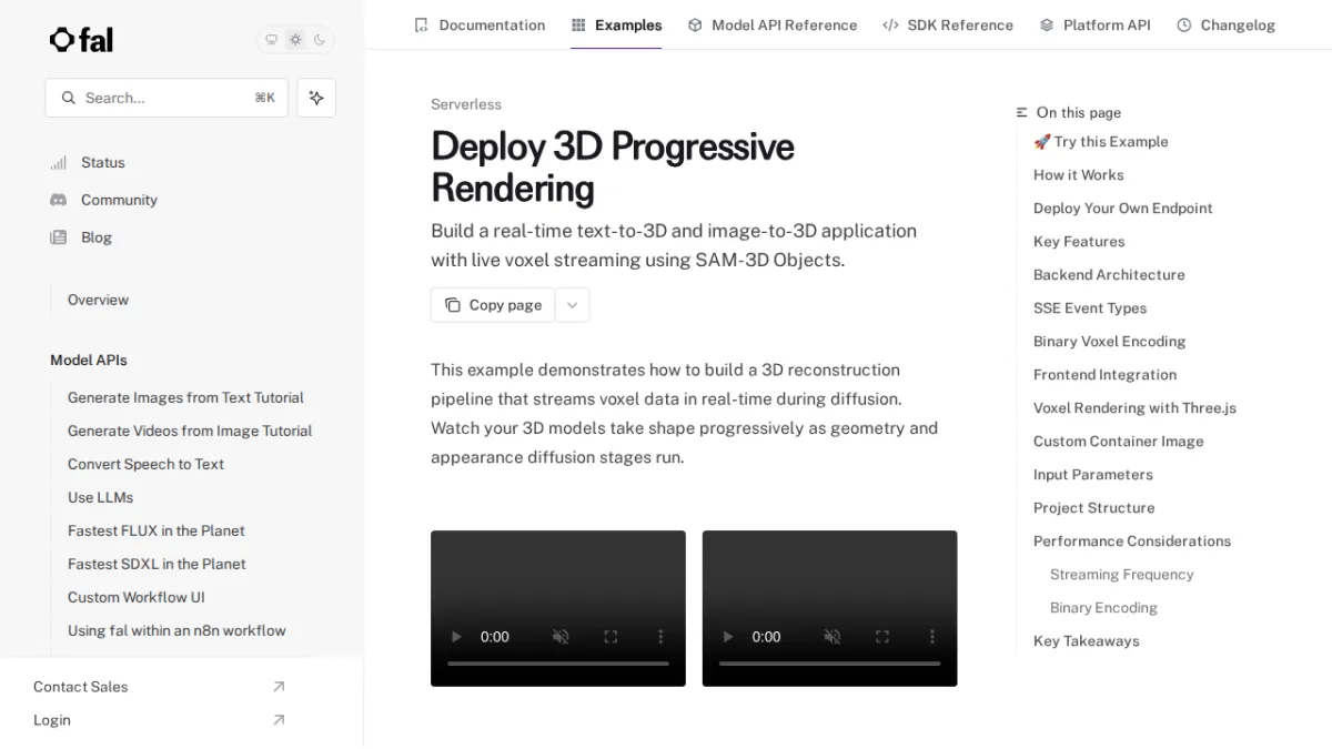 Deploy 3D Progressive Rendering - fal