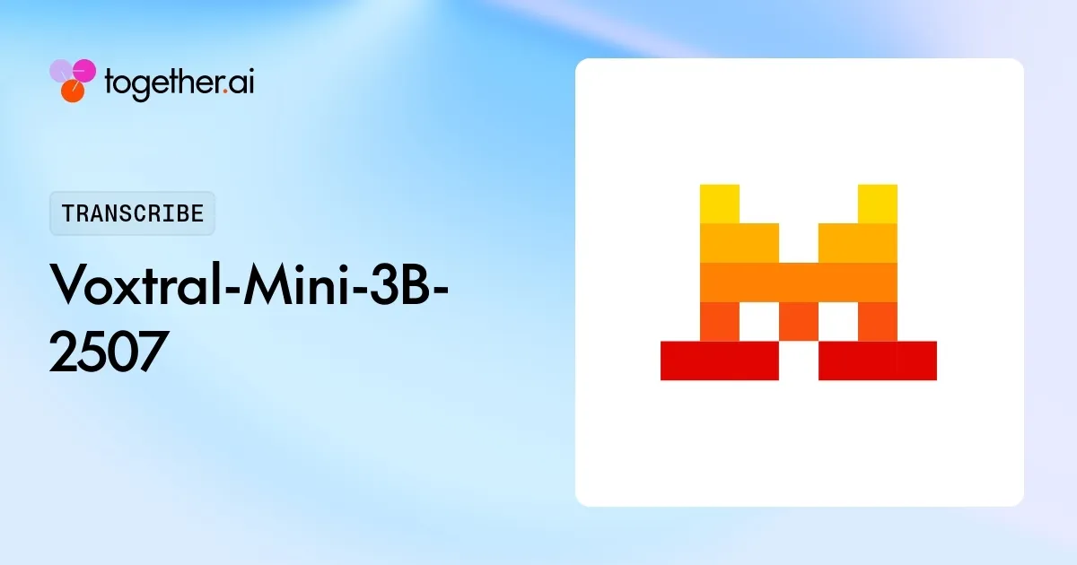 Voxtral-Mini-3B-2507: Pricing, Benchmarks & Docs Pricing