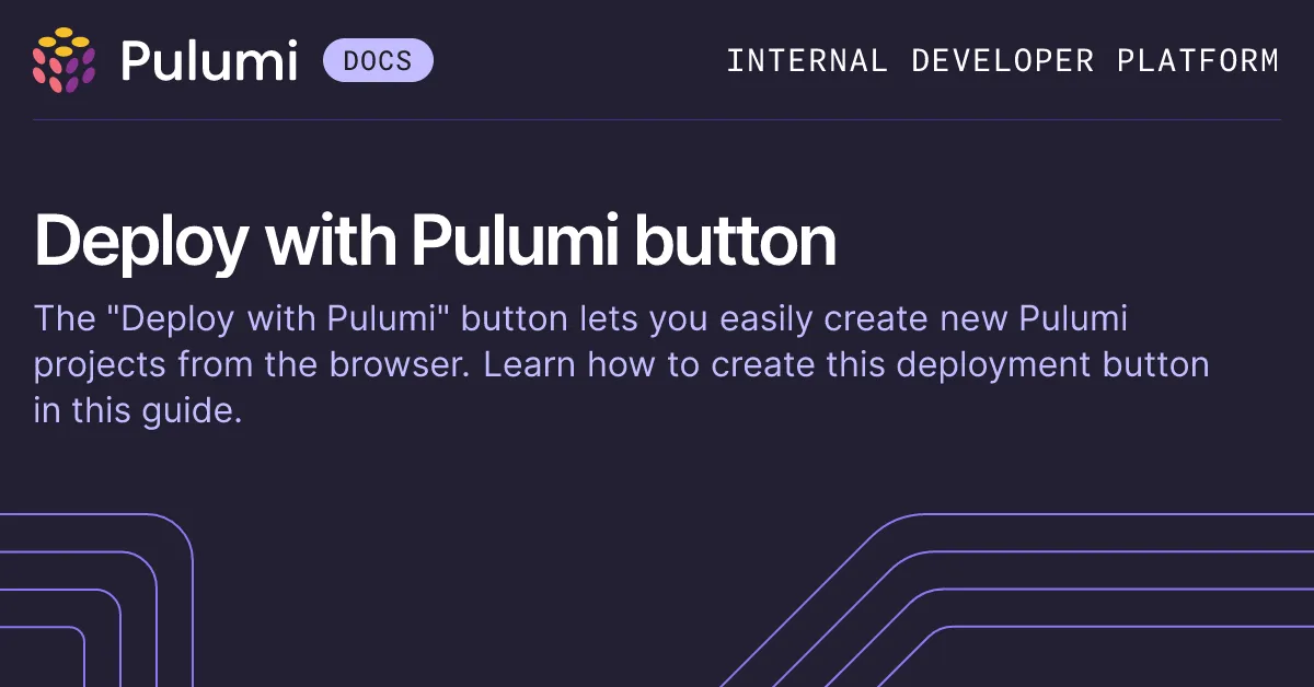 Deploy with Pulumi button