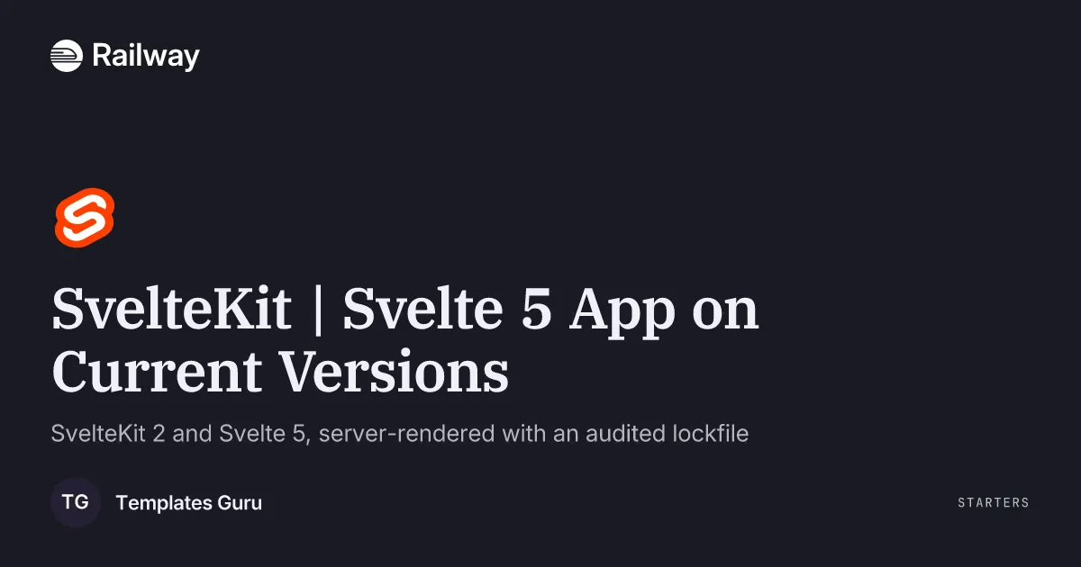 SvelteKit | Svelte 5 App on Current Versions