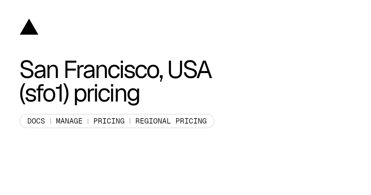 San Francisco, USA (sfo1) pricing