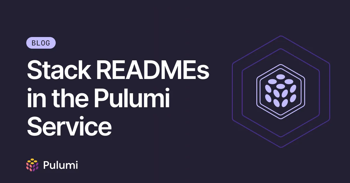 Stack READMEs in the Pulumi Service