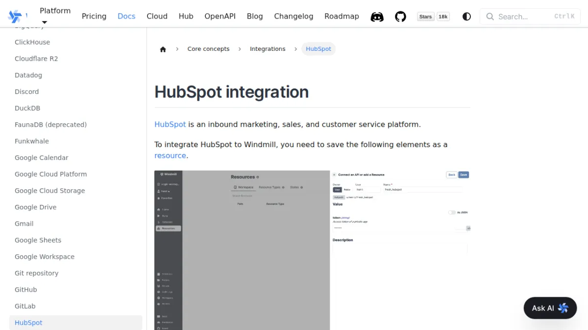 HubSpot integration