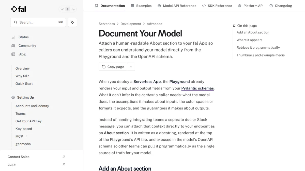 Document Your Model - fal