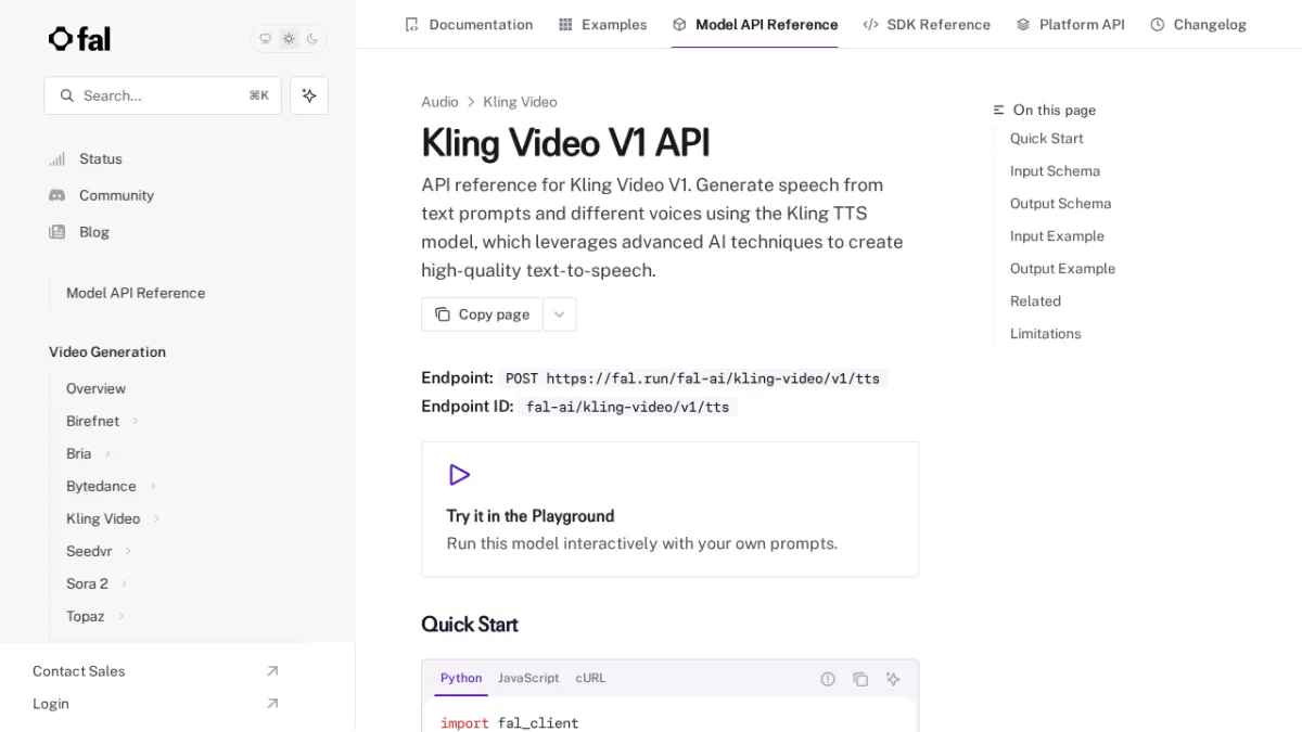 Kling Video V1 API - fal