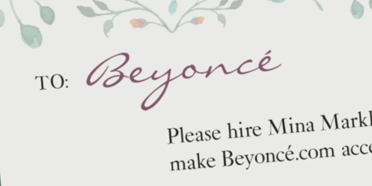 Mina Markham Should Make Beyoncé’s Site Accessible