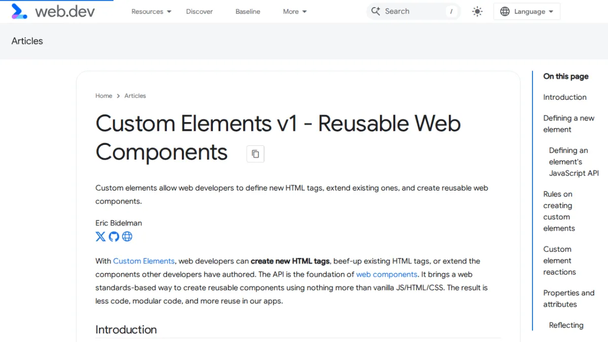 Custom Elements v1 - Reusable Web Components