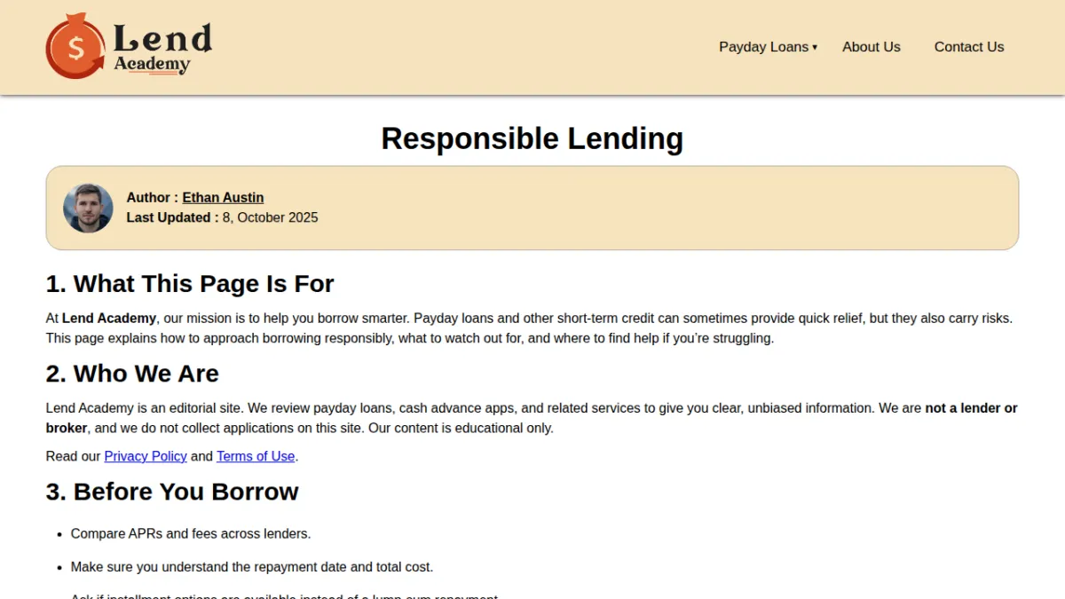 Responsible Lending