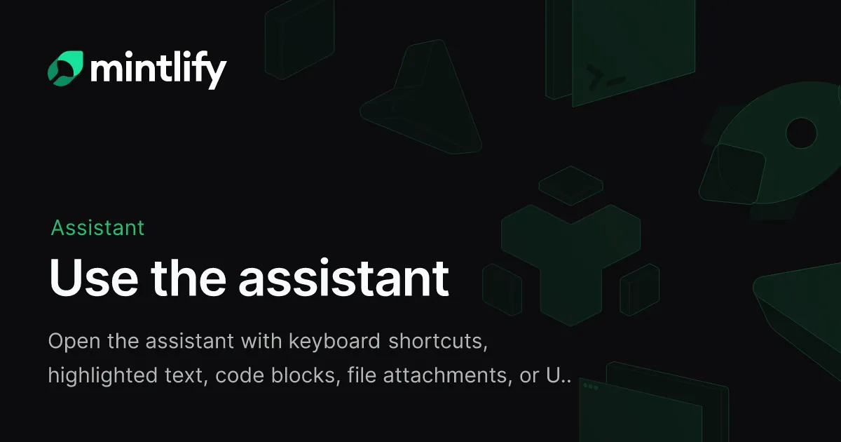 Use the assistant - Mintlify