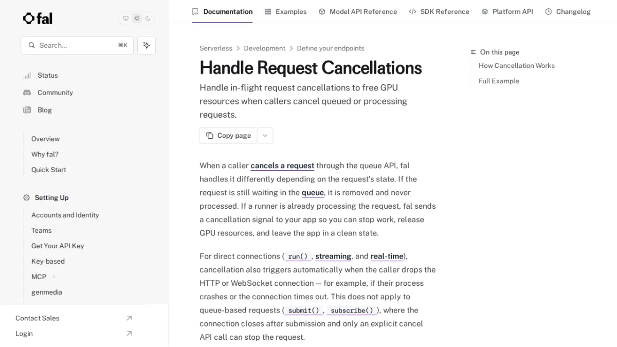 Handle Request Cancellations - fal