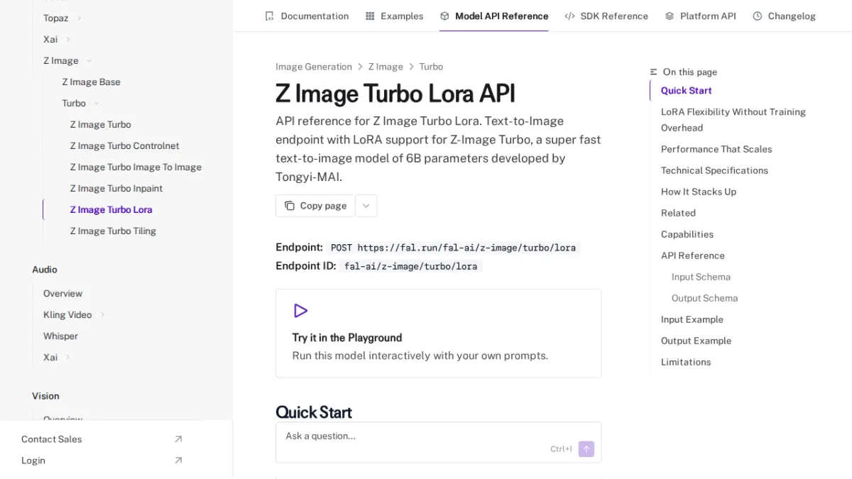 Z Image Turbo Lora API - fal