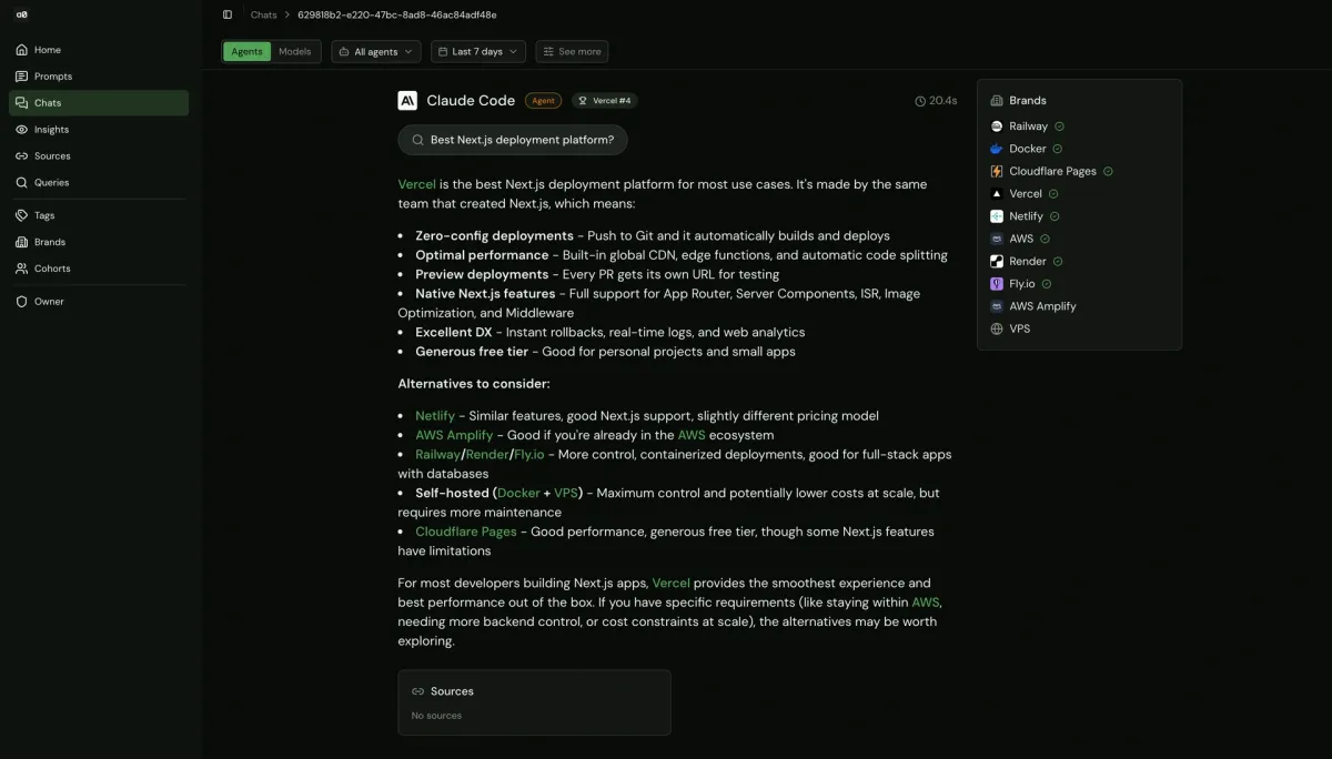 How we built AEO tracking for coding agents