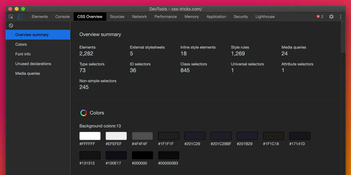 New in Chrome: CSS Overview