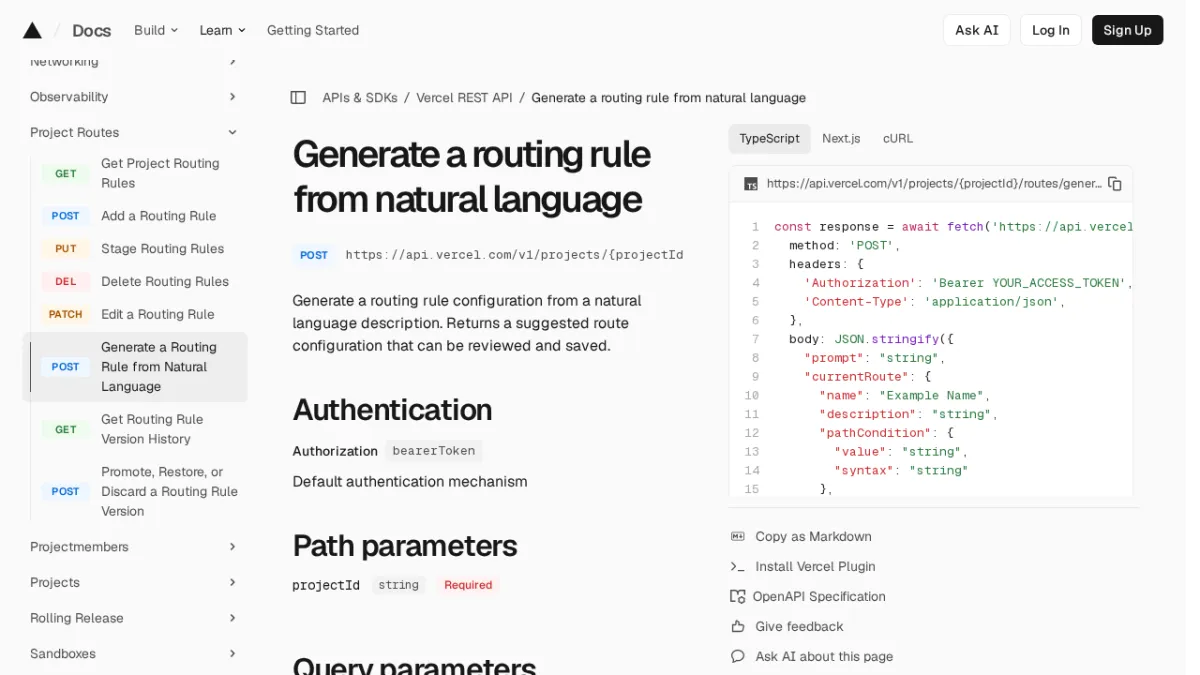 Generate a routing rule from natural language