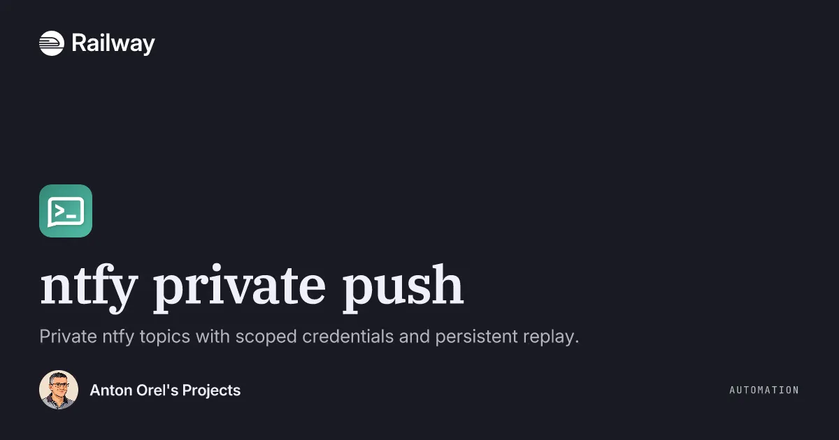 Deploy & Host ntfy private push