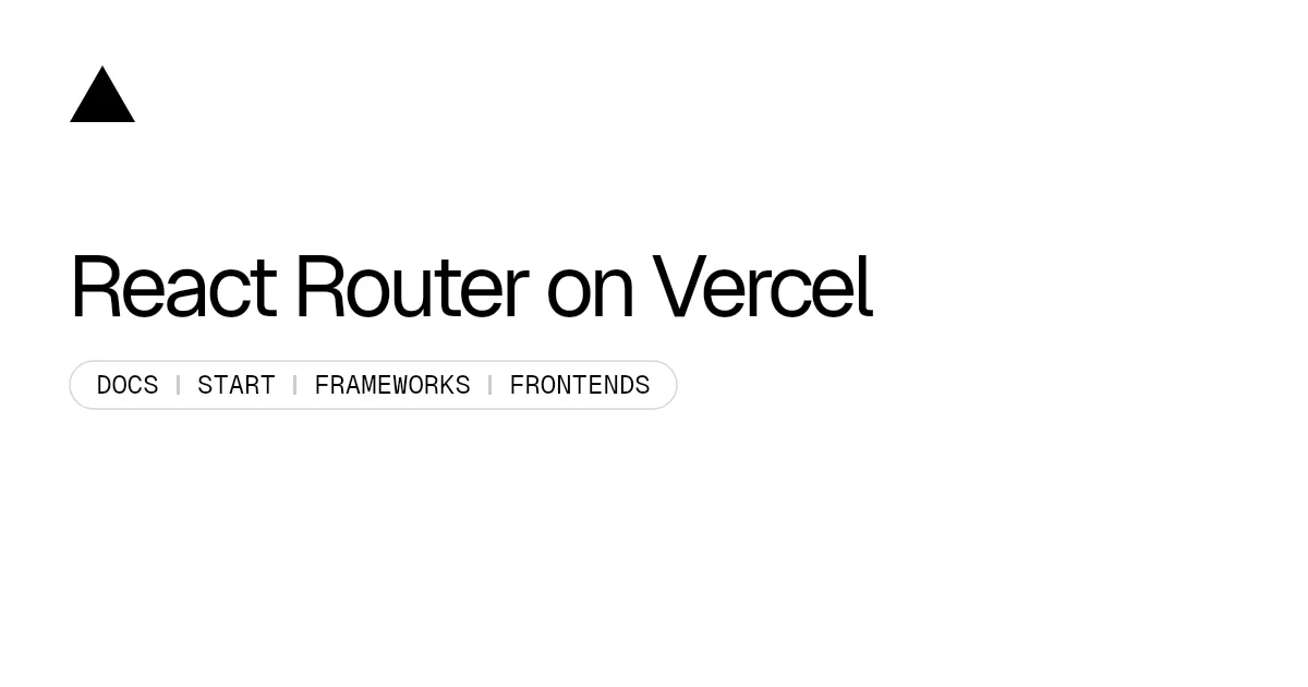 React Router on Vercel