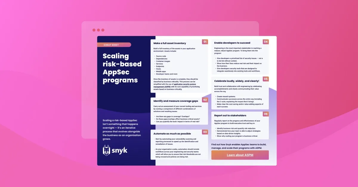 6 steps for scaling risk-based AppSec programs