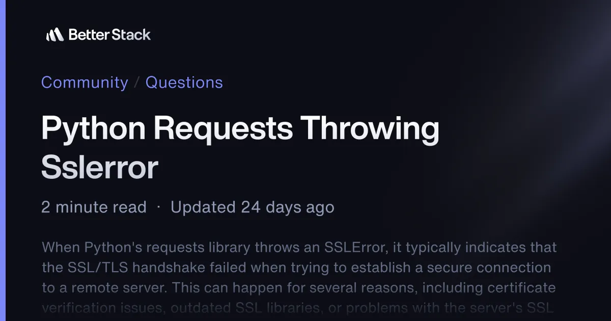 Python Requests Throwing Sslerror