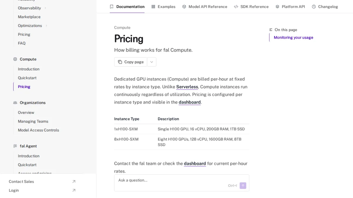 Pricing - fal