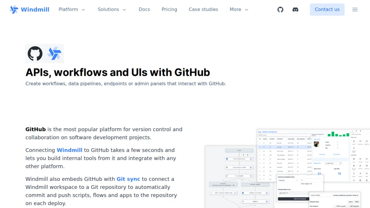 APIs, workflows and UIs with GitHub | Windmill