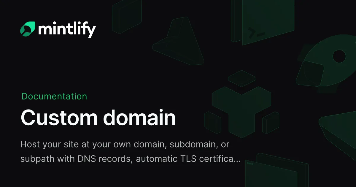 Custom domain - Mintlify