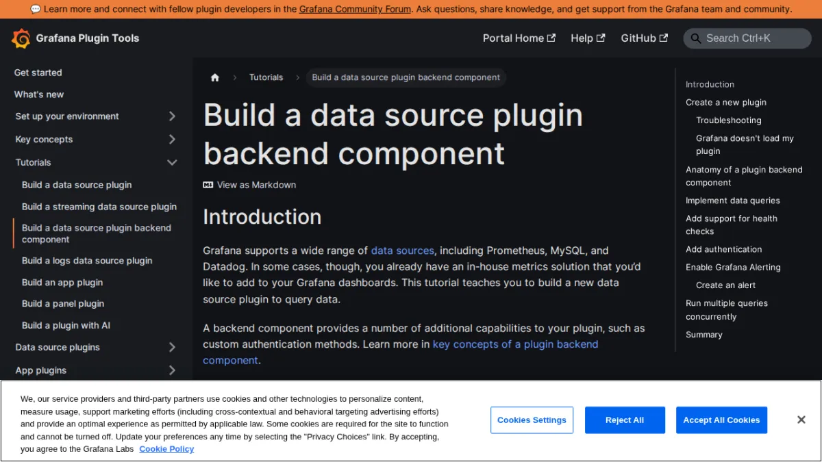 Build a data source plugin backend component