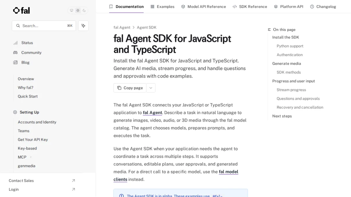 fal Agent SDK for JavaScript and TypeScript - fal