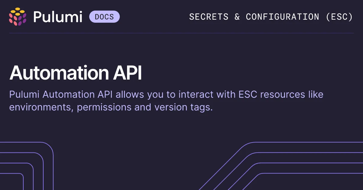 Manage Pulumi ESC resources in your automation workflows
