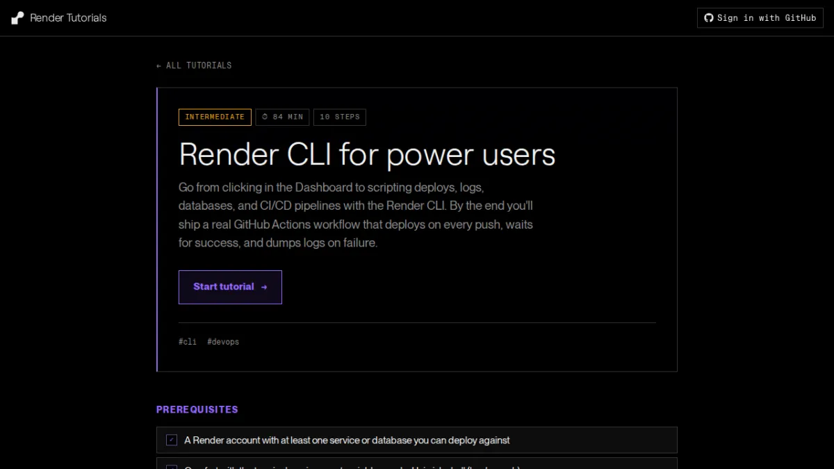 Render CLI for power users