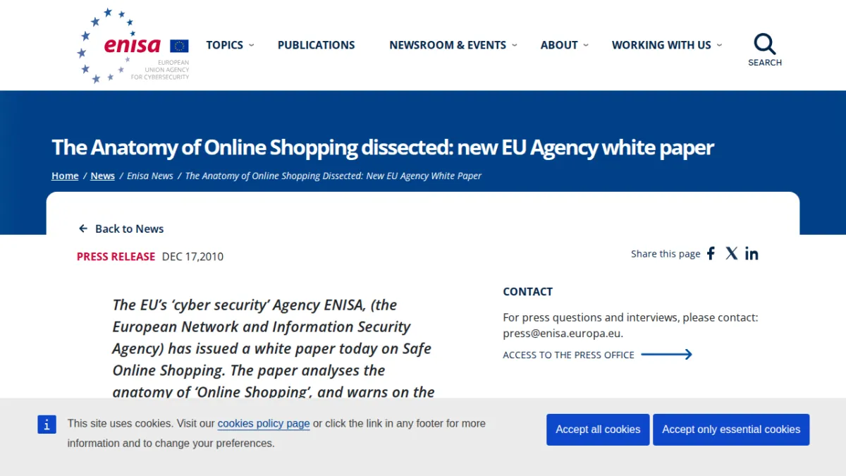 The Anatomy of Online Shopping dissected: new EU Agency white paper