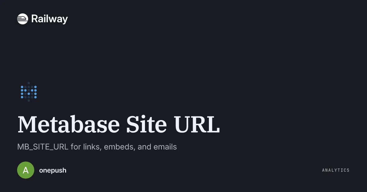 Deploy & Host Metabase Site URL