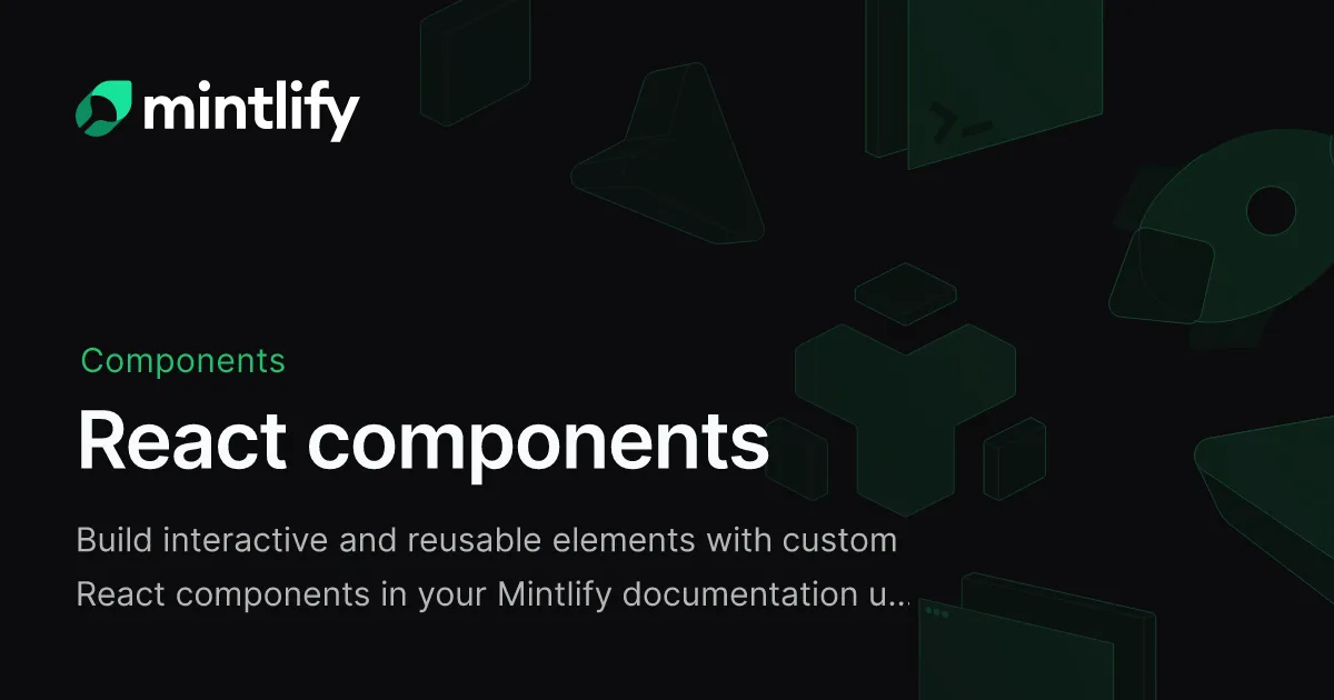 React components - Mintlify