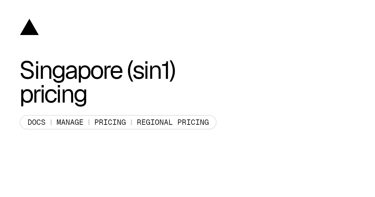 Singapore (sin1) pricing