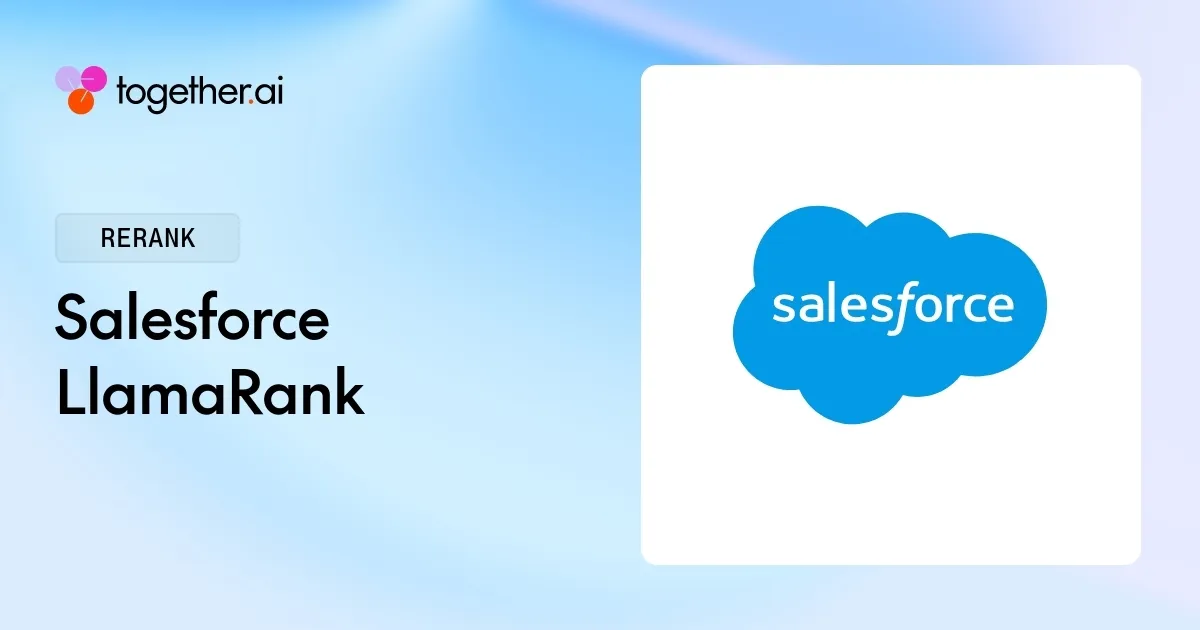 Salesforce LlamaRank: Pricing, Benchmarks & Docs Pricing