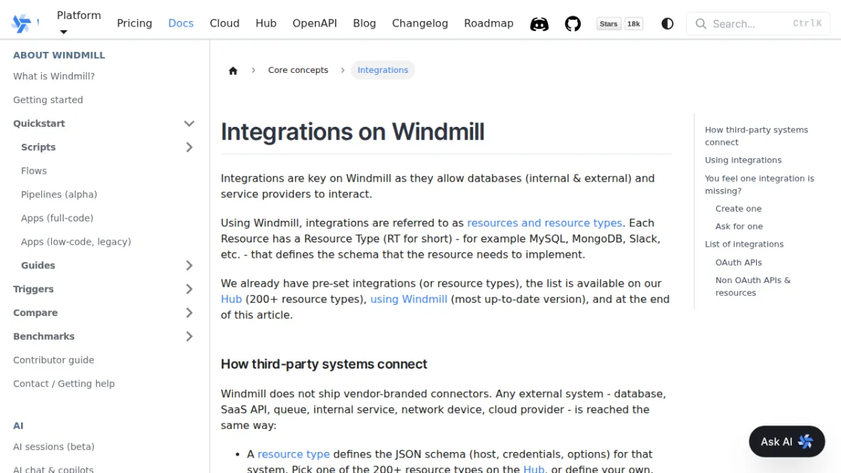 Integrations on Windmill