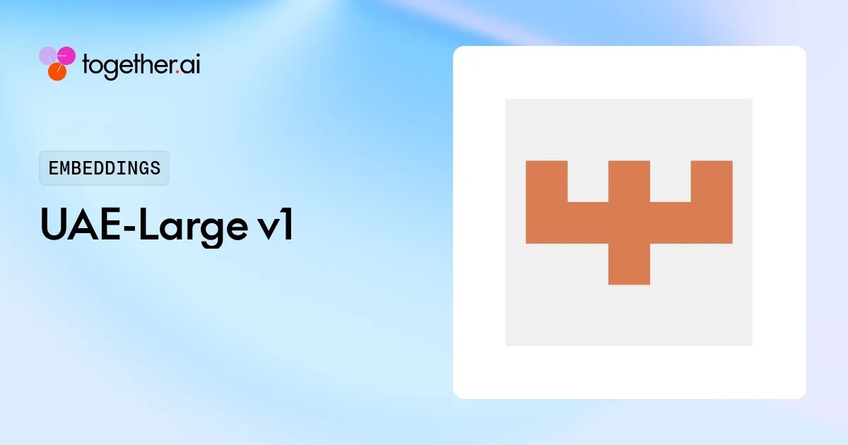 UAE-Large v1: Pricing, Benchmarks & Docs Pricing | Together AI