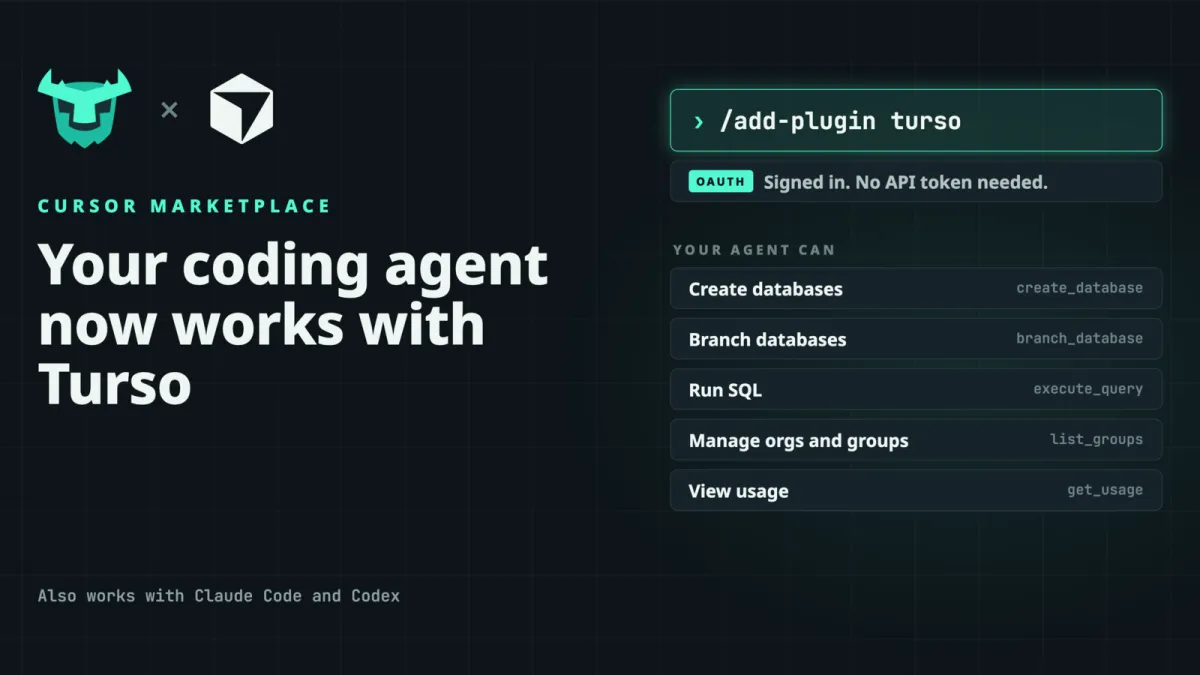 Turso is now in the Cursor Marketplace